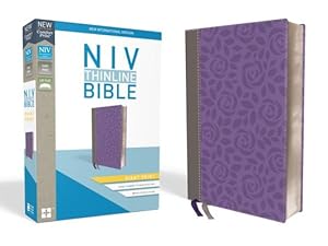 Image du vendeur pour NIV, Thinline Bible, Giant Print, Imitation Leather, Gray/Purple, Red Letter Edition (Leather / Fine Binding) mis en vente par BargainBookStores