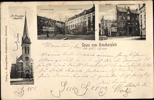 Ansichtskarte / Postkarte Hamburg Mitte Altstadt, Anscharplatz, St. Anschar Kapelle, Pastorat