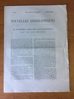 Seller image for LE TOUR DU MONDE NOUVELLES GEOGRAPHIQUES 1894 n 10 : la troisime campagne ocanographique de la "Pola" dans la Mditerrane, le XVe congrs national de gographie, une carte gologique de la Tunisie, nouvelles du Canada for sale by KEMOLA