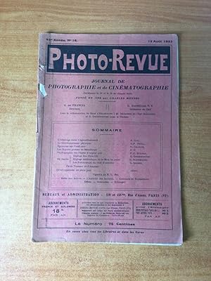 Image du vendeur pour PHOTO-REVUE n 16 : journal de photographie et de cinmatographie paraissant le 1er et le 15 de chaque mois mis en vente par KEMOLA