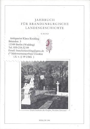 Imagen del vendedor de Jahrbuch fr Brandenburgische Landesgeschichte. 42.Band. Herausgegeben im Auftrage der Landesgeschichtlichen Vereinigung fr die Mark Brandenburg e.V. ( gegr.1884 ) a la venta por Klaus Kreitling