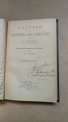 Seller image for Tratado de filosofa del derecho for sale by LIBRERIA ANTICUARIA LUCES DE BOHEMIA