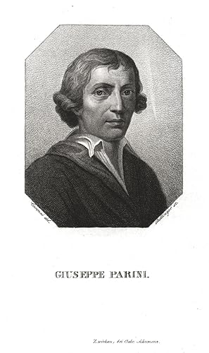 Imagen del vendedor de Giuseppe Parini (Bosisio 22. 05. 1729 - 15. 08. 1799 Mailand). Ital. Lyriker und Satiriker. Brustbild,. a la venta por Antiquariat Clemens Paulusch GmbH