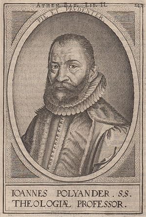 Image du vendeur pour Johannes Polyander a Kerckhoven (Metz 28. 03. 1568 - 04. 02. 1646 Leiden). Niederl. Theologe, Brustbild im Oval. mis en vente par Antiquariat Clemens Paulusch GmbH