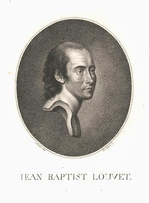 Seller image for Jean-Baptiste Louvet, genannt Louvet de Couvray (Paris 12. 06. 1760 - 25. 08. 1797 Paris). Franz. Schriftsteller und Politiker whrend der Franzsischen Revolution. Portrait im Oval in Bstenform, leicht gedrehte Vorderansicht des Kopfes,. for sale by Antiquariat Clemens Paulusch GmbH