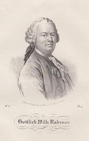 Bild des Verkufers fr Gottlieb Wilhelm Rabener (Leipzig 17. 09. 1714 - 22. 03. 1771 Dresden). Schriftsteller, Satiriker und Publizist der Aufklrung. Brustbild,. zum Verkauf von Antiquariat Clemens Paulusch GmbH