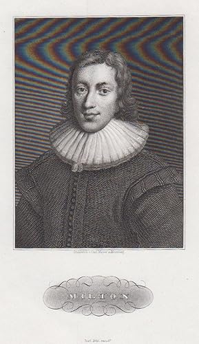 Bild des Verkufers fr (London 09. 12. 1608 - 08. 11. 1674 Chalfont St. Giles). Brustbild. zum Verkauf von Antiquariat Clemens Paulusch GmbH