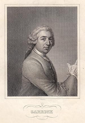 Image du vendeur pour David Garrick (Hereford 19. 02. 1717 - 20. 01. 1779 London). Engl. Schauspieler, Theaterdirektor und Autor von Bhnenstcken. Brustbild,. mis en vente par Antiquariat Clemens Paulusch GmbH