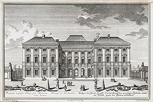 Bild des Verkufers fr Teilansicht, Liechtenstein Palais in der Frstengasse, "Prospect des Hoch=Frstl. Liechtensteinischen prchtigen Pallasts, hinter der Rossau, gegen den Garten anzusehen.". zum Verkauf von Antiquariat Clemens Paulusch GmbH