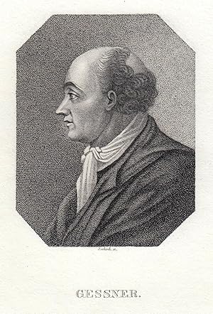 Bild des Verkufers fr Salomon Gessner (Zrich 01. 04. 1730 - 02. 03. 1788 Zrich). Schweiz. Dichter, Maler, Kaufmann, Redakteur und Verlagsleiter. Brustbild im Oval,. zum Verkauf von Antiquariat Clemens Paulusch GmbH