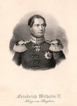 Imagen del vendedor de (Berlin 15.10.1795 - 02.01.1861 Potsdam). Brustbild mit Orden, "Friedrich Wilhelm IV. Knig von Preussen",. a la venta por Antiquariat Clemens Paulusch GmbH