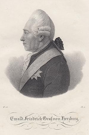 Imagen del vendedor de (Lottin bei Ratzebuhr in Hinterpommern 02. 09. 1725 - 27. 05. 1795 Berlin). Graf von Hertzberg seit 1786. Brustbild,. a la venta por Antiquariat Clemens Paulusch GmbH