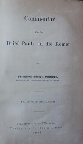 Image du vendeur pour Commentar ber den Brief Pauli an die Rmer. mis en vente par Antiquariat Bookfarm