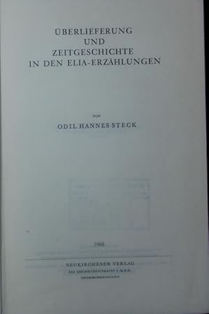 Seller image for berlieferung und Zeitgeschichte in den Elia-Erzhlungen. for sale by Antiquariat Bookfarm