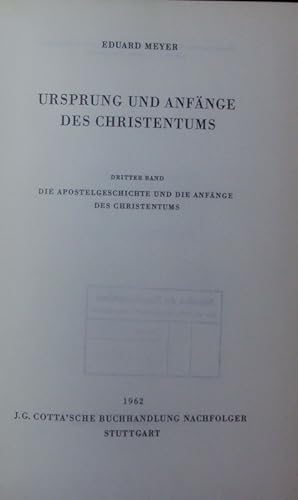 Imagen del vendedor de Die Apostelgeschichte und die Anfnge des Christentums. Ursprung und Anfnge des Christentums ; 3. a la venta por Antiquariat Bookfarm