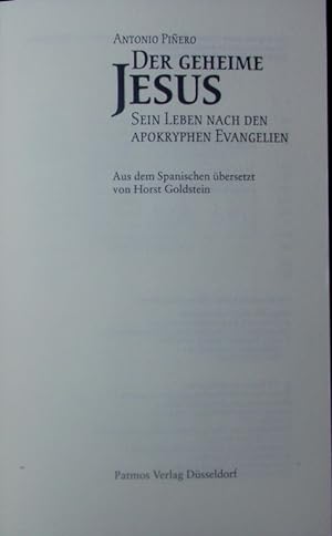 Seller image for Der geheime Jesus. Sein Leben nach den apokryphen Evangelien. for sale by Antiquariat Bookfarm