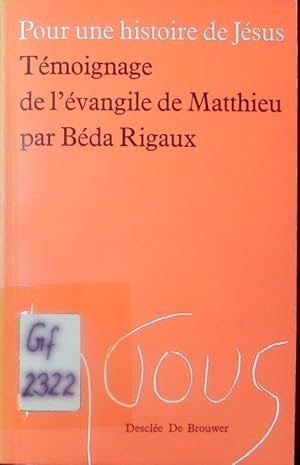 Image du vendeur pour Tmoignage de l'vangile de Matthieu. mis en vente par Antiquariat Bookfarm