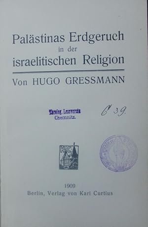 Imagen del vendedor de Palstinas Erdgeruch in der israelitischen Religion. a la venta por Antiquariat Bookfarm