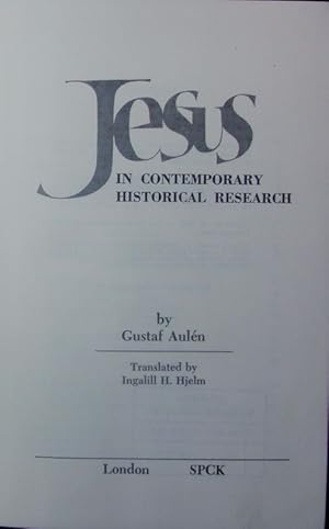 Bild des Verkufers fr Jesus in contemporary historical research. zum Verkauf von Antiquariat Bookfarm