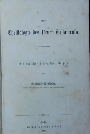 Imagen del vendedor de Die Christologie des Neuen Testaments. Ein biblisch-theologischer Versuch. a la venta por Antiquariat Bookfarm