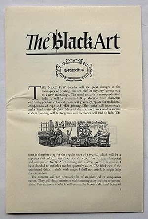 The Black Art [prospectus]