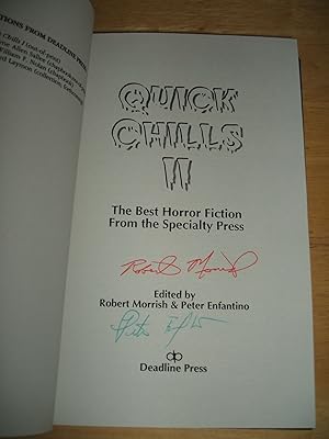 Imagen del vendedor de Quick Chills II the Best Horror Fiction from the Specialty Press a la venta por biblioboy