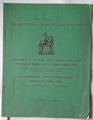 Proceedings of the Institution of Mechanical Engineers 1956, Volume 170, Number 2 containing "Exp...