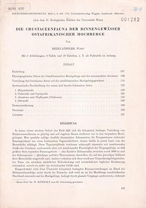 Seller image for Die Crustaceenfauna der Binnengewsser Ostafrikanischer Hochberge for sale by Clivia Mueller