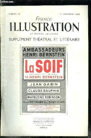 France illustration, le monde illustré, supplément théatral et littéraire n° 70 - La soif, pièce ...