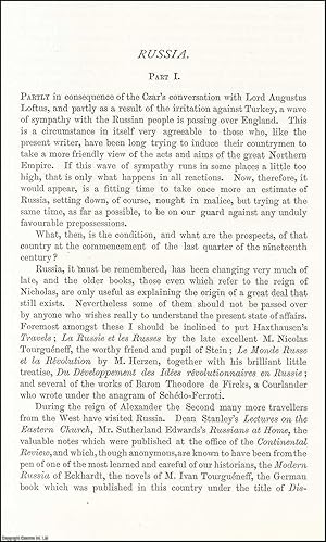 Image du vendeur pour Russia (part 1). An original article from the Nineteenth Century Magazine, 1877. mis en vente par Cosmo Books