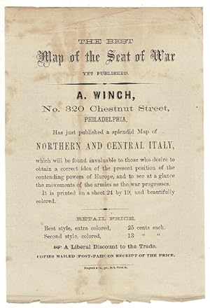 The best map of the seat of the war yet published. A. Winch . has just published a splendid map o...