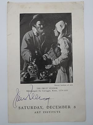 JAN PEERCE SIGNED PROGRAM. DETROIT INSTITUTE OF ARTS, DECEMBER 8 (C. 1949-1950)