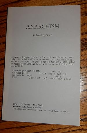 Immagine del venditore per Anarchism venduto da Route 3 Books