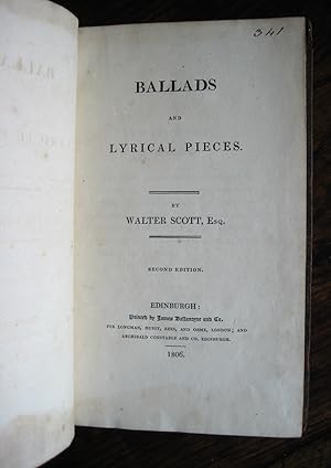 Bild des Verkufers fr Ballads and Lyrical Pieces zum Verkauf von James Fergusson Books & Manuscripts