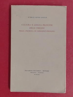 Cultura e lingua francese delle origini nella "Passion" di Clermont-Ferrand.