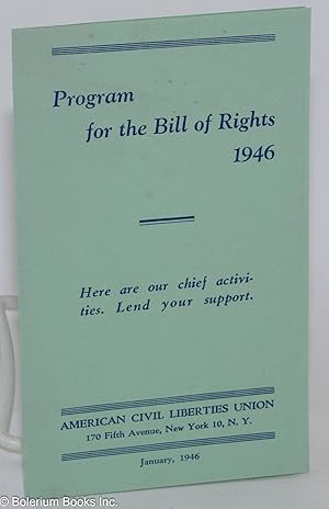 Seller image for Program for the Bill of Rights 1946 for sale by Bolerium Books Inc.