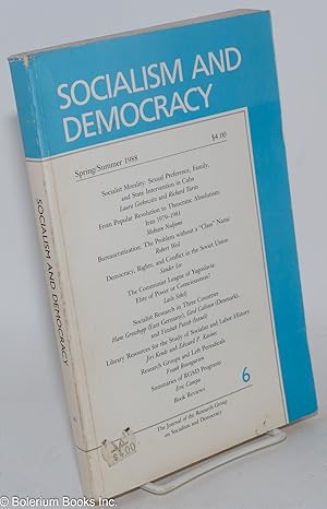 Image du vendeur pour Socialism and Democracy: The Bulletin of the Research Group on Socialism and Democracy Spring/Summer 1986 mis en vente par Bolerium Books Inc.