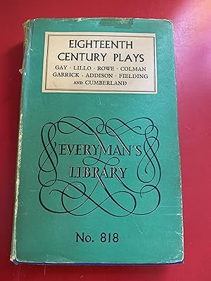 Imagen del vendedor de Eighteenth Century Plays (Everyman's Library, No. 818) a la venta por Ocean Tango Books