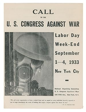 Call to the U.S. Congress Against War - Labor Day Week-End, September 1-4, 1933, New York City