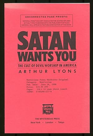 Bild des Verkufers fr Satan Wants You: The Cult of Devil Worship in America zum Verkauf von Between the Covers-Rare Books, Inc. ABAA