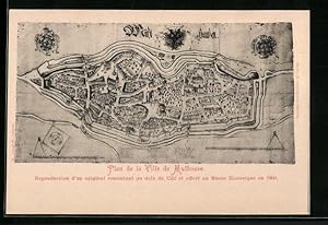 Bild des Verkufers fr Carte postale Mulhouse, Plan de la Ville zum Verkauf von Bartko-Reher