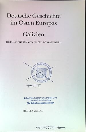 Bild des Verkufers fr Deutsche Geschichte im Osten Europas: Galizien zum Verkauf von books4less (Versandantiquariat Petra Gros GmbH & Co. KG)