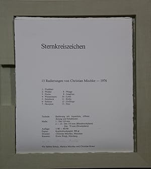 Bild des Verkufers fr Sternkreiszeichen. Typographisches Titelblatt und 13 Blatt signierte Original-Radierungen. zum Verkauf von Antiquariat  Braun