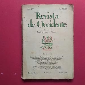 Bild des Verkufers fr REVISTA DE OCCIDENTE. Director Jos Ortega y Gasset. Ao IV, N XXXI. zum Verkauf von Carmichael Alonso Libros