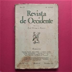 Seller image for REVISTA DE OCCIDENTE. Director Jos Ortega y Gasset. Ao II, N XVIII. for sale by Carmichael Alonso Libros