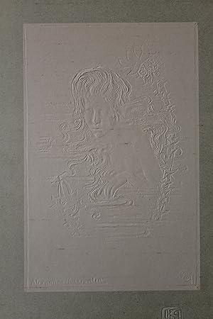 "Alexandre CHARPENTIER: EMBOSSED WOMAN " Gaufrage-litho original entoilé de Alexandre CHARPENTIER...