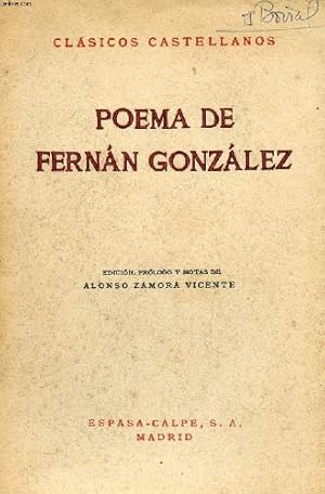 Bild des Verkufers fr POEMA DE FERNAN GONZALEZ, CLSICOS CASTELLANOS, N 128 zum Verkauf von Ammareal