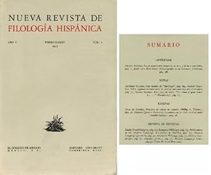 Bild des Verkufers fr Nueva Revista de Filologa Hispnica. Ao V, Nm. 1. Enero-Marzo, 1951. zum Verkauf von La Librera, Iberoamerikan. Buchhandlung