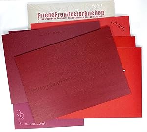 FriedeFreudeEierkuchen 6 typographische Tischsets mit Buchleinen bezogen & geprägt