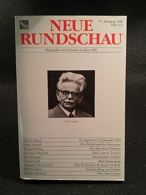 Bild des Verkufers fr Neue Rundschau, Jahrgang 91, Heft 2 / 3 zum Verkauf von ANTIQUARIAT Franke BRUDDENBOOKS